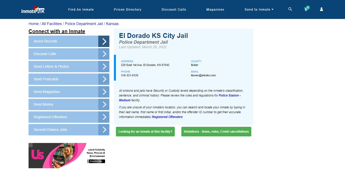 El Dorado KS City Jail & Inmate Search - El Dorado, KS